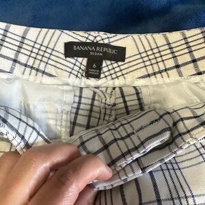 Banana Republic Sloan Navy and White Checkered Trousers
